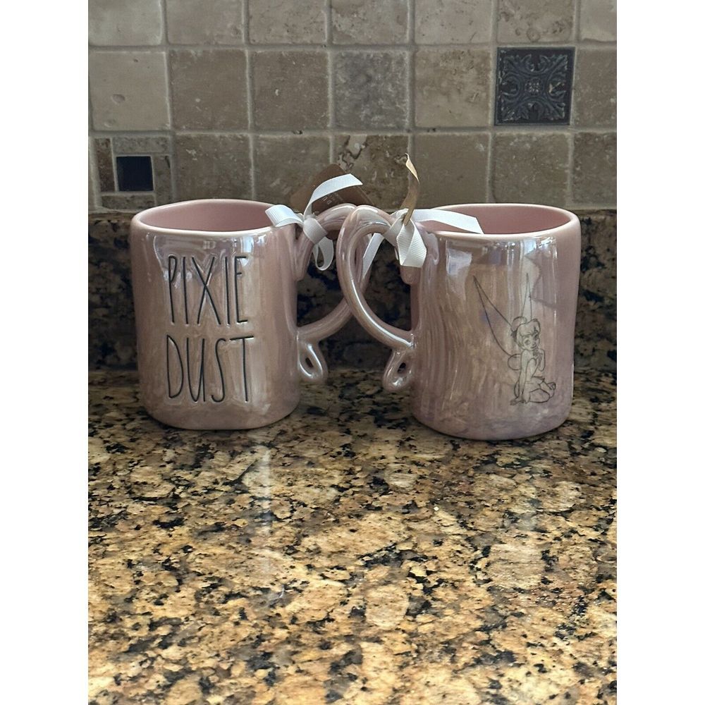 New 2022 RAE DUNN DISNEY "Pixie Dust" Iridescent Tinker Bell Mug Wing Handle HTF